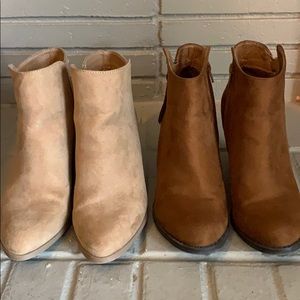2 pairs of JustFab booties 7.5